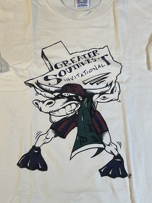 Vintage 90s Greater Southwest Invitational Swim Meet Men s Large Beige T-shirt