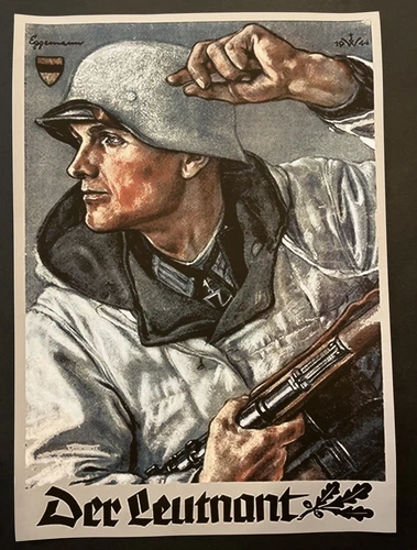 WINTER CAMO STEEL HELMET Soldier Third Reich German Military War Poster WW2 WWII