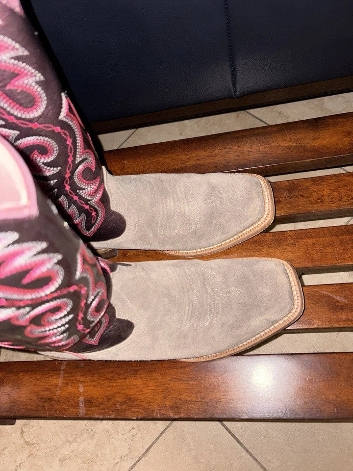 Ariat Women's Western Boots Size 5 Floral Turquoise Circuit Champion Square Toe - Image 3 of 4