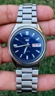 Vintage Seiko 5 Automatic 7S26-0480 Blue Sunburst Dial Exhibition Back Watch