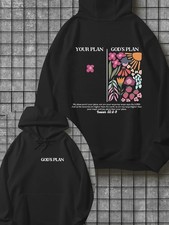 Men's Heavyweight Hoodie - Black Religious Sweatshirt with Bible Verse , GOD's P