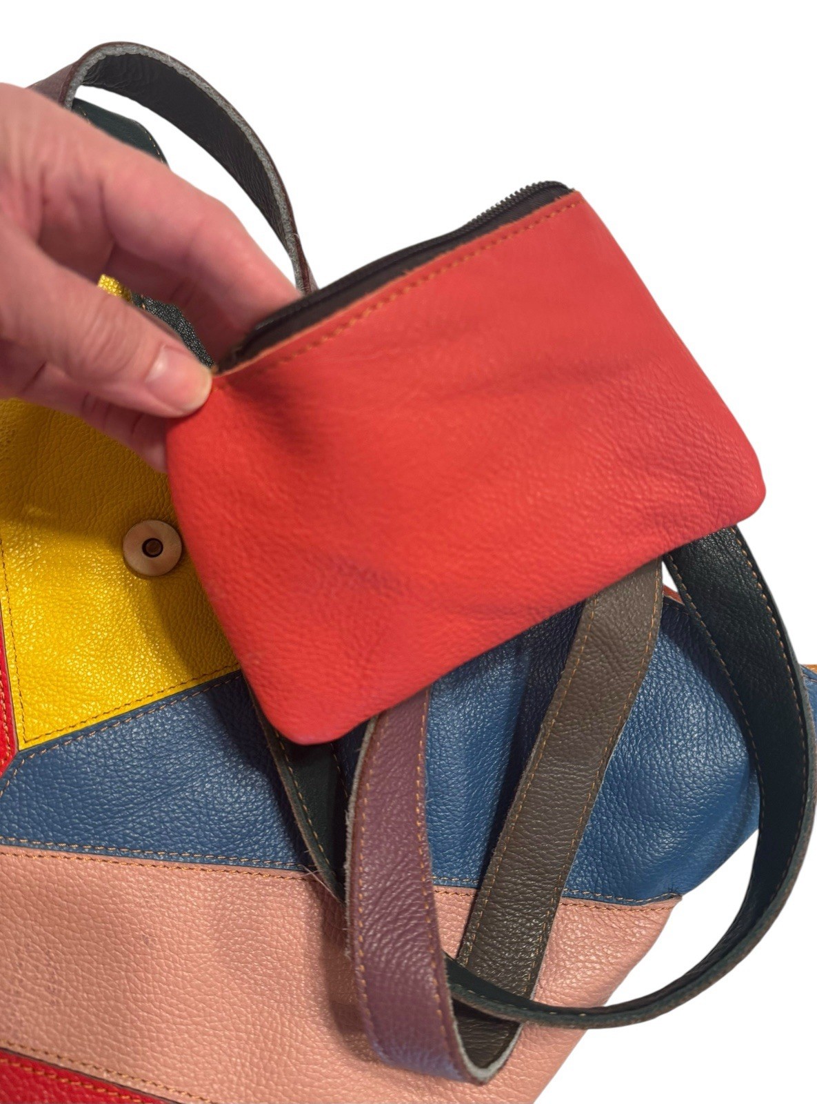 Amerileather Patchwork Studded Large Leather bag … - image 3