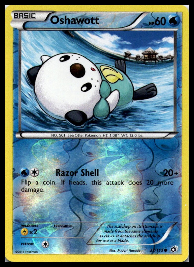 Oshawott 37/113 Legendary Treasures Reverse Holo Pokemon Card MP