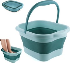 Collapsible Foot Bath Soak Tub W/ Handle Plastic Foldable Feet Spa Soaking Basin