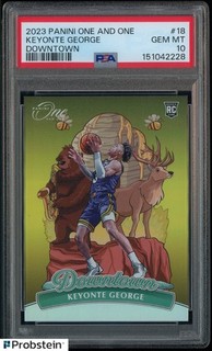 2023 24 Panini One And One Downtown #18 Keyonte George RC Rookie SSP PSA 10