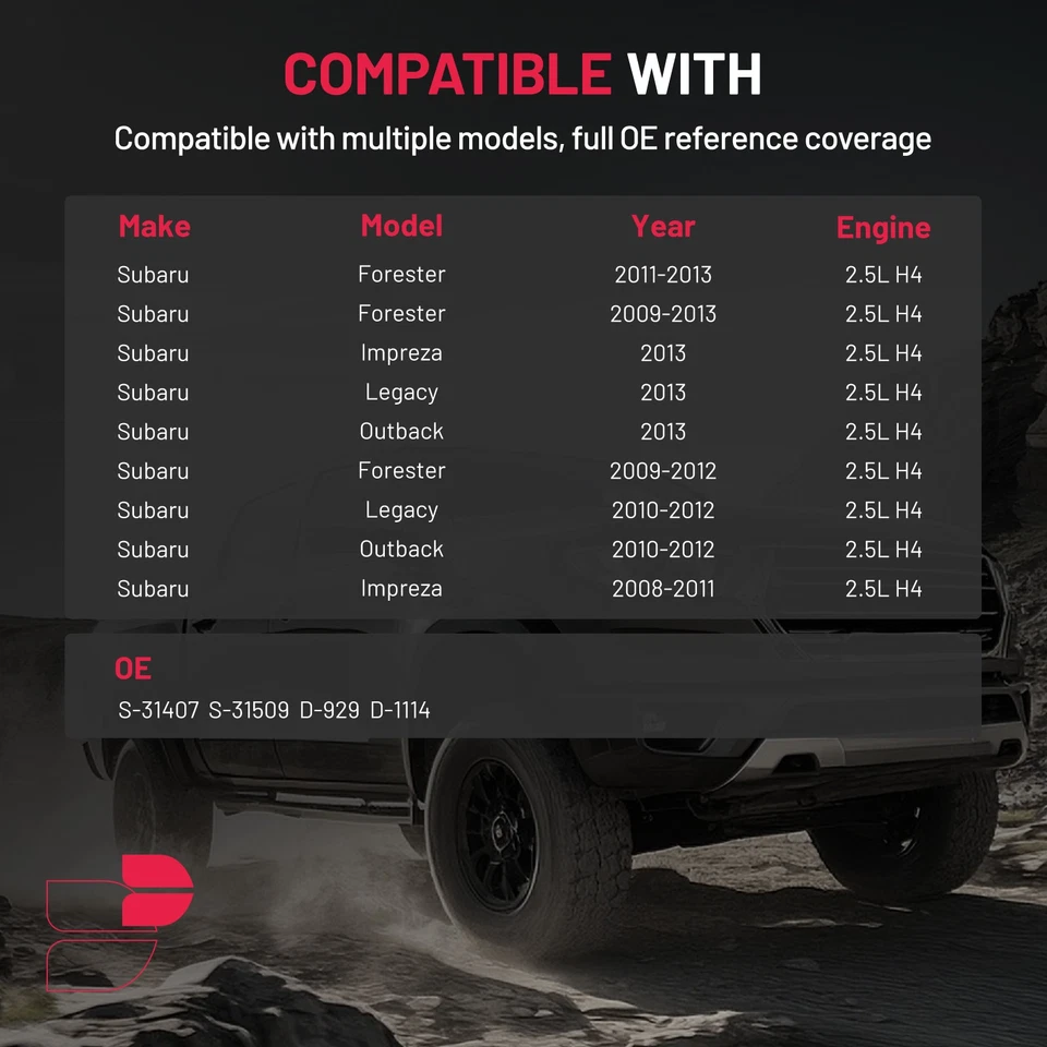 Front & Rear Drilled Rotors Ceramic Brake Pads for 2009-2013 Subaru Forester - Image 2 of 4