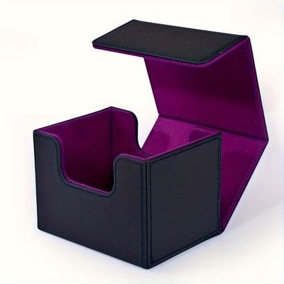 PU Leather Card Deck Box Magnetic Case Holds 100 Sleeved TCG Game Cards