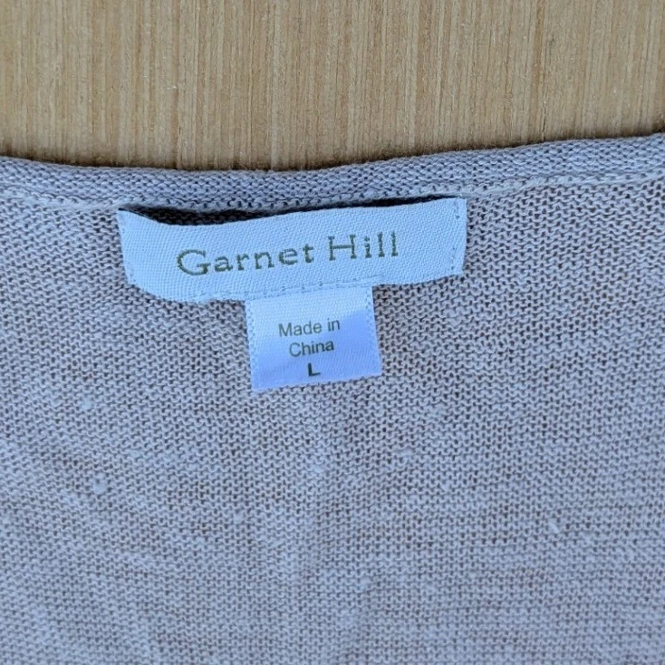 Garnet Hill Sundress Linen Beige Neutral Minimalist Sleeveless Dress Women Large - Image 2 of 4