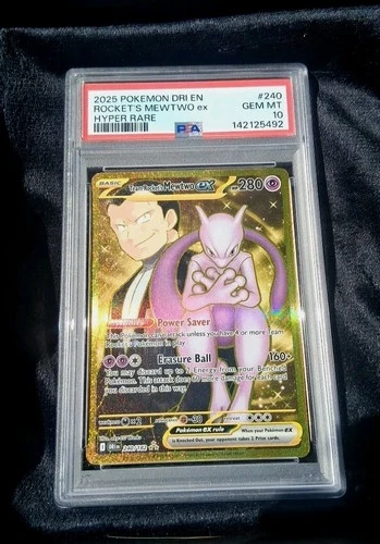 Pokemon TCG Scarlet & Violet Destined Rival Mewtwo EX Secret Rare PSA 10 240/182