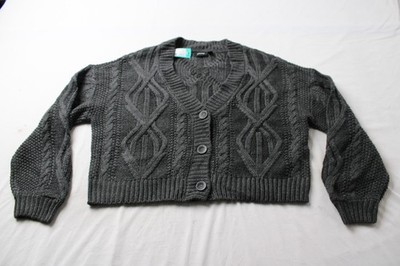RD Style Women s Novalee V-Neck Button Cardigan Sweater BL1 Grey Large NWT