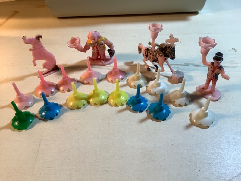 Vintage Birthday Candle Holders Pick Plastic 20 Pieces