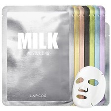 8 Pack Daily Sheet Mask Variety Set with Exfoliating Face Pad for Skin Care