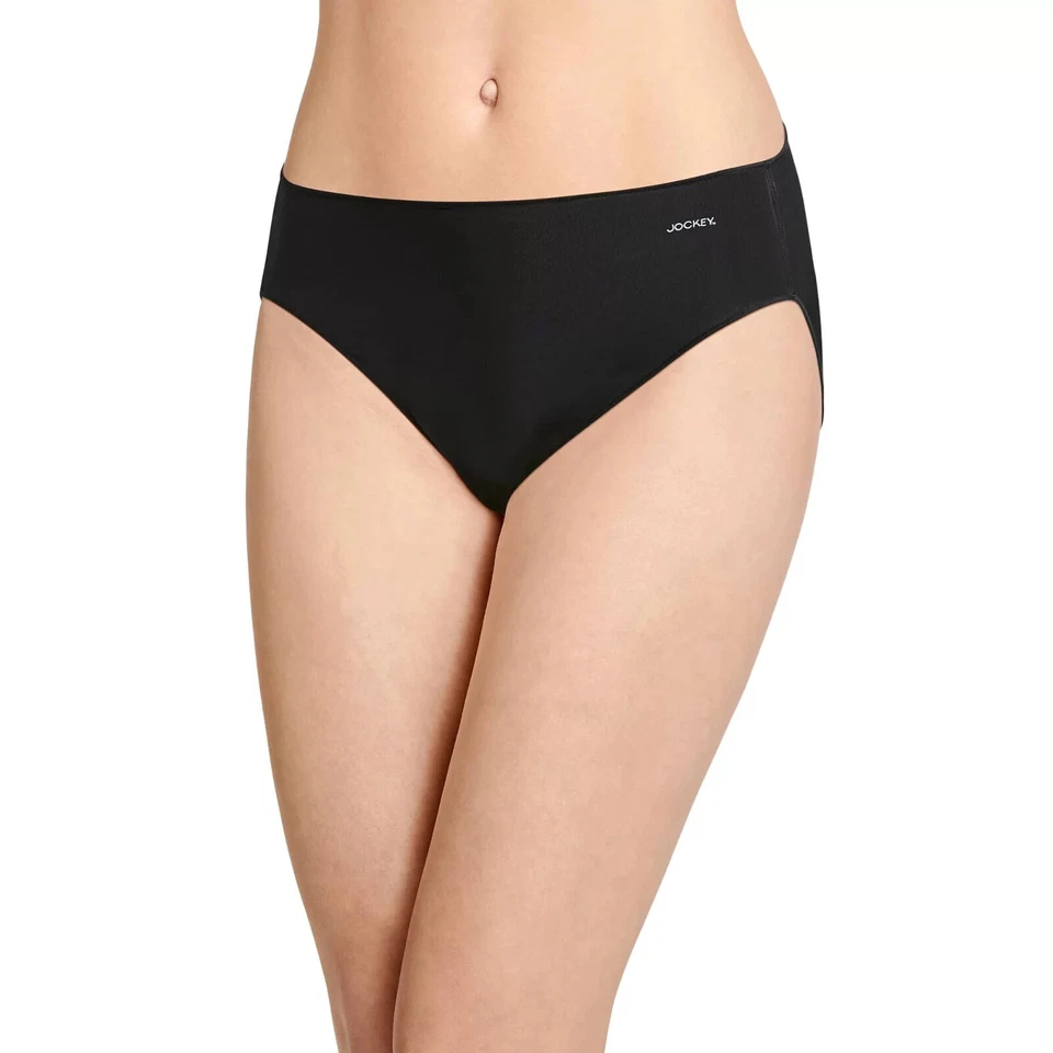 Paquete de 3 bragas de bikini Jockey L52413 para mujer negras sin línea de pantys talla 6/M Foto 2 de 4