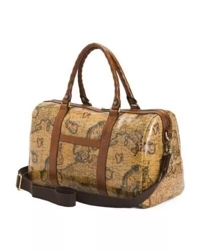 Milano Weekender Duffel Bag - European Map Leather