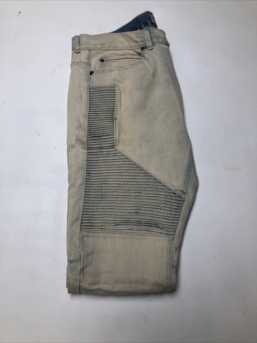 Bullhead Men's Stacked Skinny Moto Denim Jeans Size 30x30’- Light Yellowish Tan - Picture 9 of 9