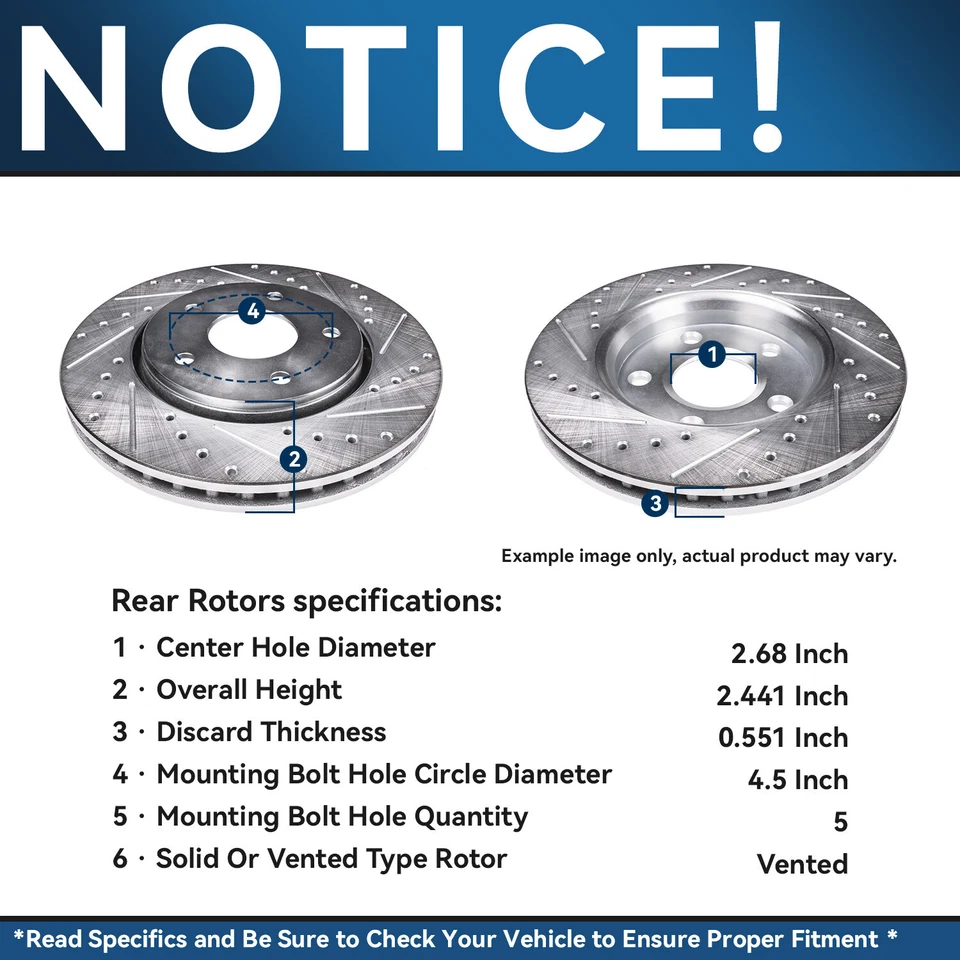 Kit de pastillas de rotores de freno de disco delanteros traseros para Nissan Murano Pathfinder Infiniti QX60 Foto 4 de 4