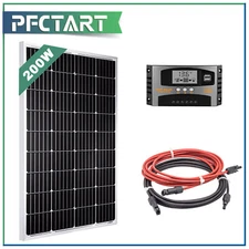 200W Watt Solar Panel Kit 12V Mono Home RV Rooftop Camping Off-Grid Power