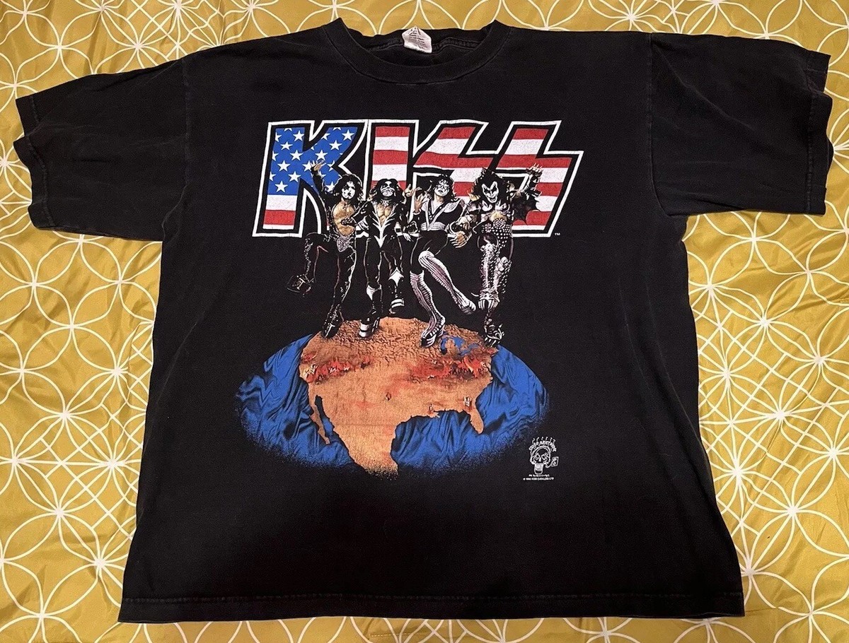 ミュージシャン KISS ALIVE WORLDWIDE TOUR TEE 1996-1997 Vintage Kiss Alive Worldwide 96 97 Tour Shirt T Shirt
