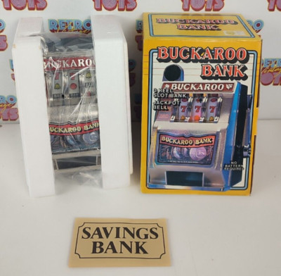 Buckaroo Bank Slot Machine Toy Jackpot Bell Mechanical No Battery Vintage