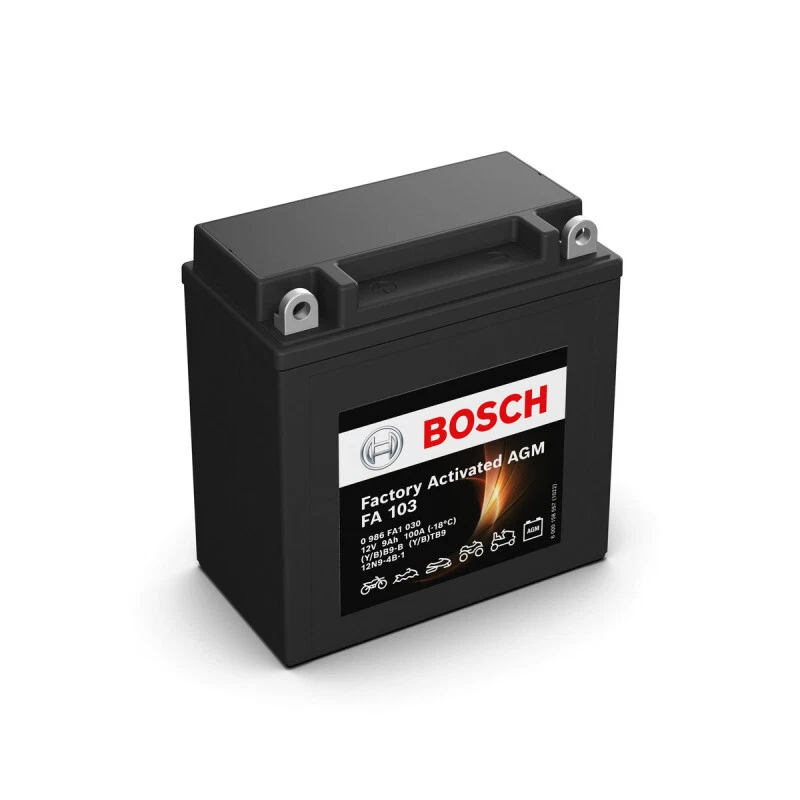 Batterie moto Bosch FA103 YB9-B YT9B 12N9-4B-1 12V 9AH 100A - Photo 1/1