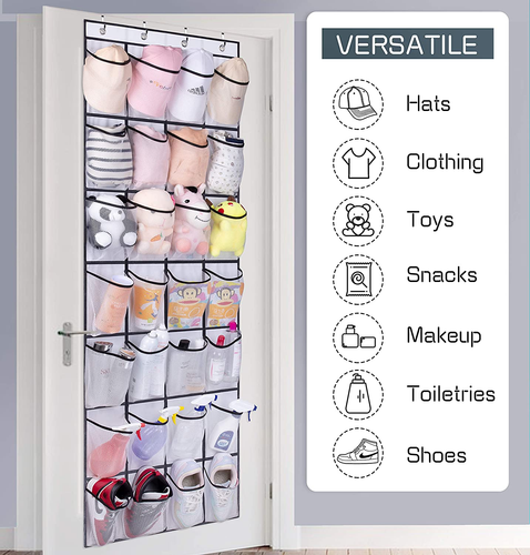 28 Large Mesh Pockets over the Door Shoe Rack, Hanging Shoe Organizer for Closet - Picture 7 of 12