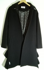 Ice Play Coat Black Luxury Drawstring Wool Coat Size Uk 8 - New