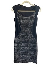 Ann Taylor Size 2 Dress Black White Slimming Design Comfort Stretch #1525