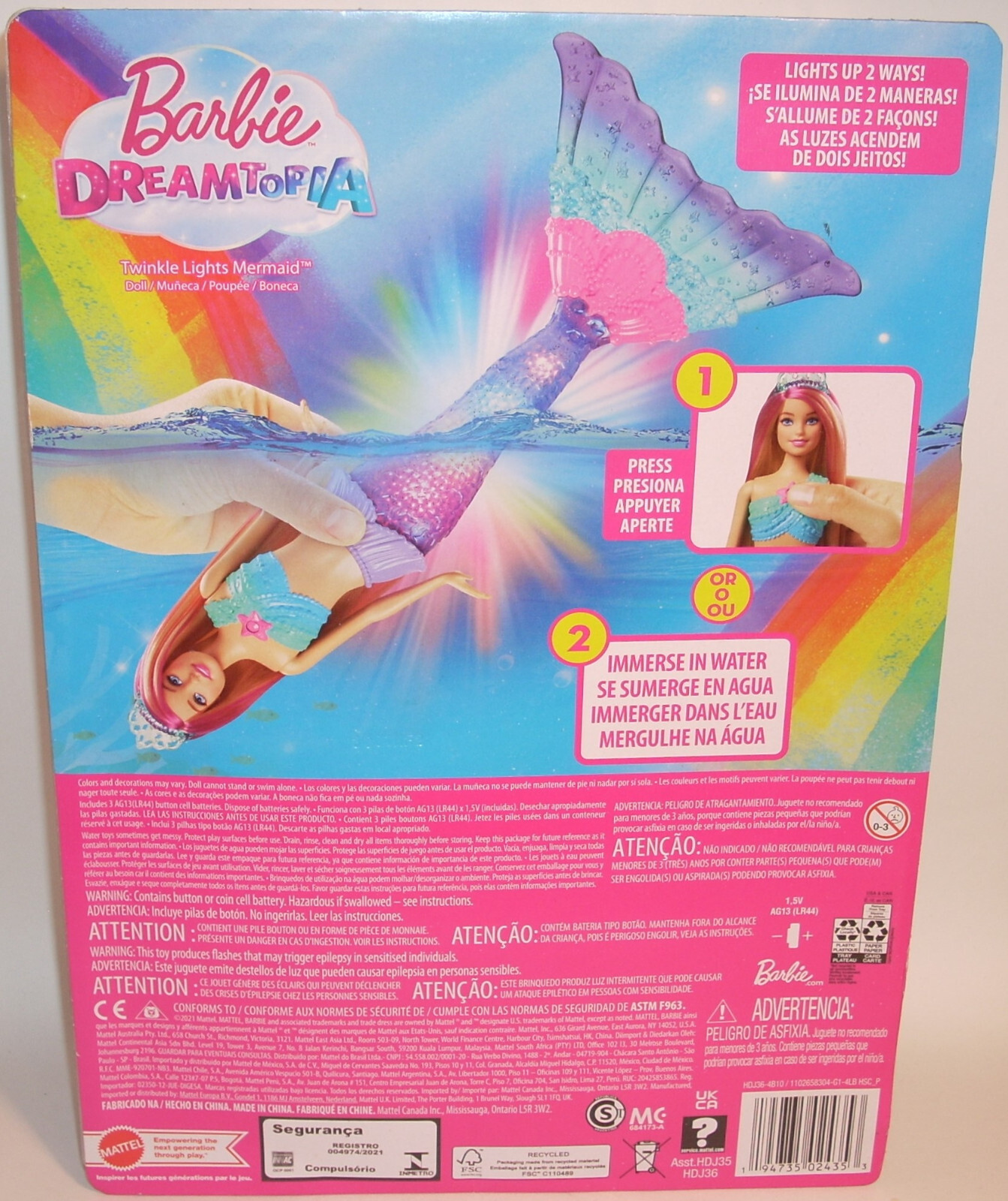 Barbie Dreamtopia TWINKLE LIGHTS MERMAID Barbie Doll SEALED 2021 Mattel
