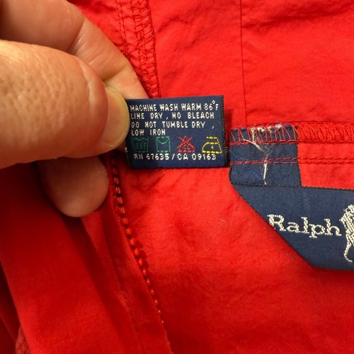 De Colección Ralph Lauren Polo Pullover Manga 3/4 Chaqueta de Vela con Capucha Roja Para Hombres Grande - Imagen 7 de 10
