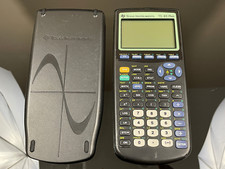 Texas Instruments TI-83 Plus Graphing Calculator Black w Cover TESTED