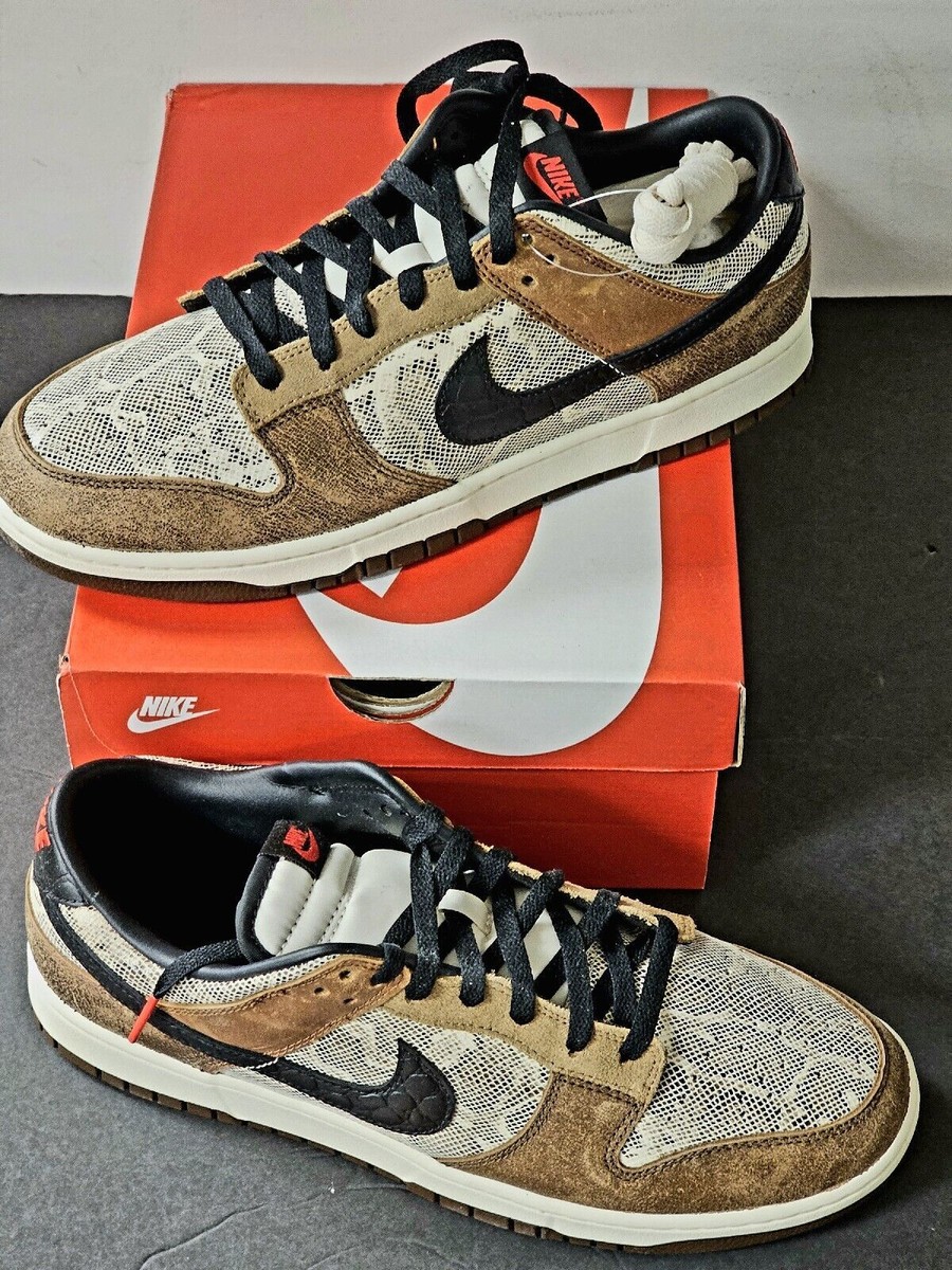 Nike FJ5434-120 snake skin  Black and White Size Label Tag Nike Dunk Low Premium CO.JP Brown Snakeskin Sneakers - Men main image 4