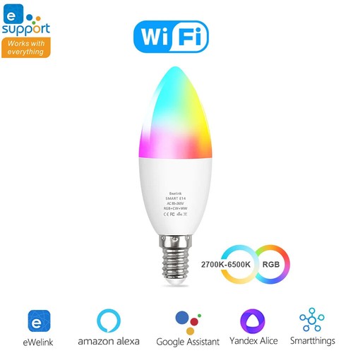 New Alexa Google Home E14 Wifi Smart Life APP Remote Control Bulb LED Light Lamp - Picture 16 of 22