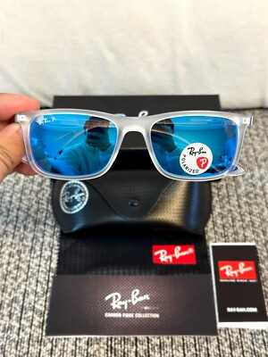 Ray-Ban weißer Rahmen, eisblaue Gläser, RB5377 (polarisierte Gläser)
