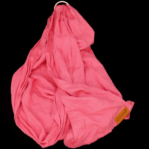 Wildbird Dusty Pink Linen Baby Carrier Ring Sling XL 90 Inches with Bronze Rings