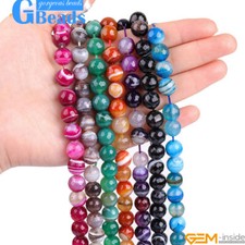 Striped Sardonyx Agate Assorted Faceted Gems Beads Jewelry Making 15" Natural