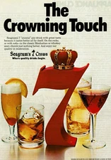Vintage Print Ad 1979 Seagram's 7 Crown The Crowning Touch Whiskey Manhattan