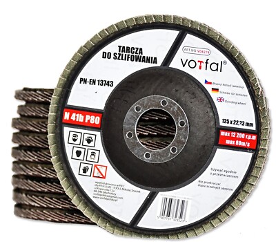 10x Fächerscheiben 125 mm Lamellenscheiben Metall Holz Schleifscheiben P36-P120