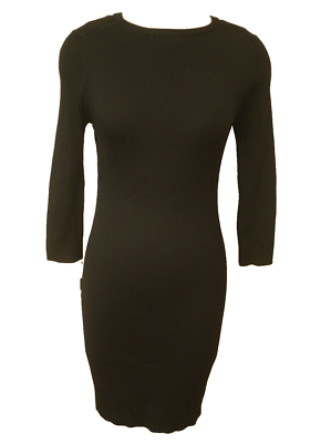 calvin klein ribbed sweater dress Calvin Klein Women's Lurex Merino Wool Blend Rib Sweater Dress in Mocha Brown