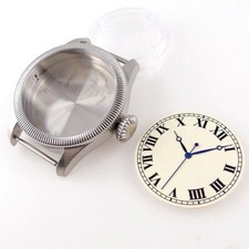 39mm Sapphire Glass Fluted Watch Case Milk White Dial Fit NH35 NH36 MOVEMENT