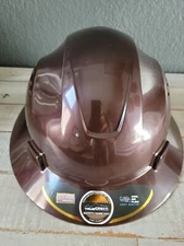 HDPE Dark Tan Full Brim Hard Hat with Fas-trac Suspension