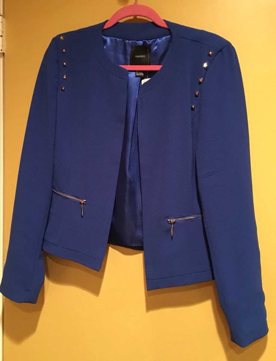 Royal blue blazer forever best sale 21