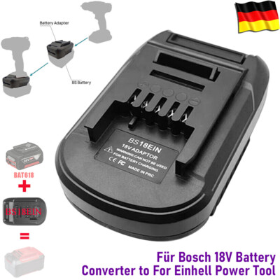 Akku Adapter Konverter für Bosch 18V Li-Ion auf für Einhell 18V Elektrowerkzeug