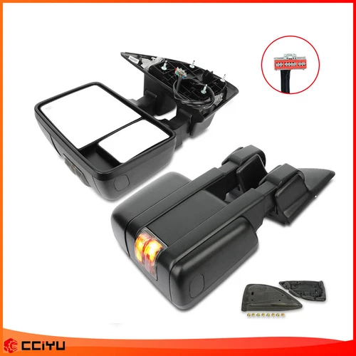 For 08-16 F250 F350 F450 F550 Super Duty Towing Mirrors Pair Power Heated Signal