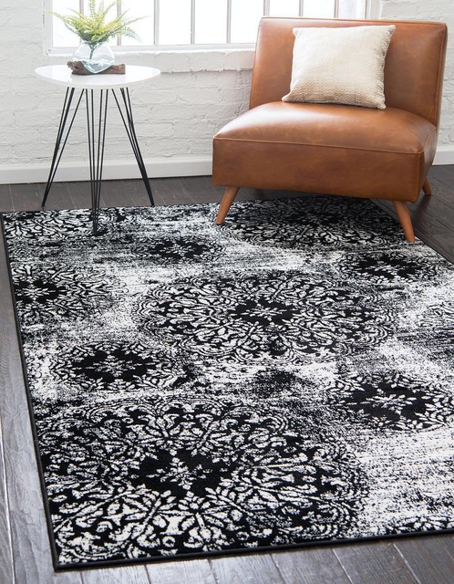 Throw Rug Grey Modern Contemporary Living Room Bedroom Accent Area Floor Mat 5x8