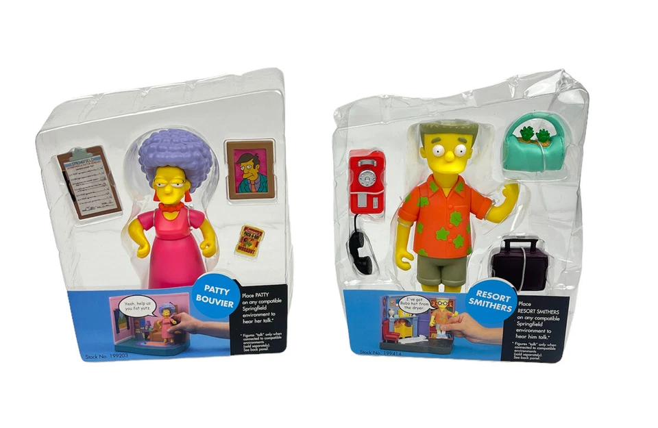 Lote De 2 Figuras De Colección Años 2000 Simpsons World Patty Bouvier & Resort Smithers Foto 3 de 4