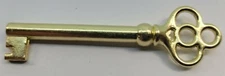 Polished BRASS KEY skeleton vintage retro door drawer cabinet mortise antique