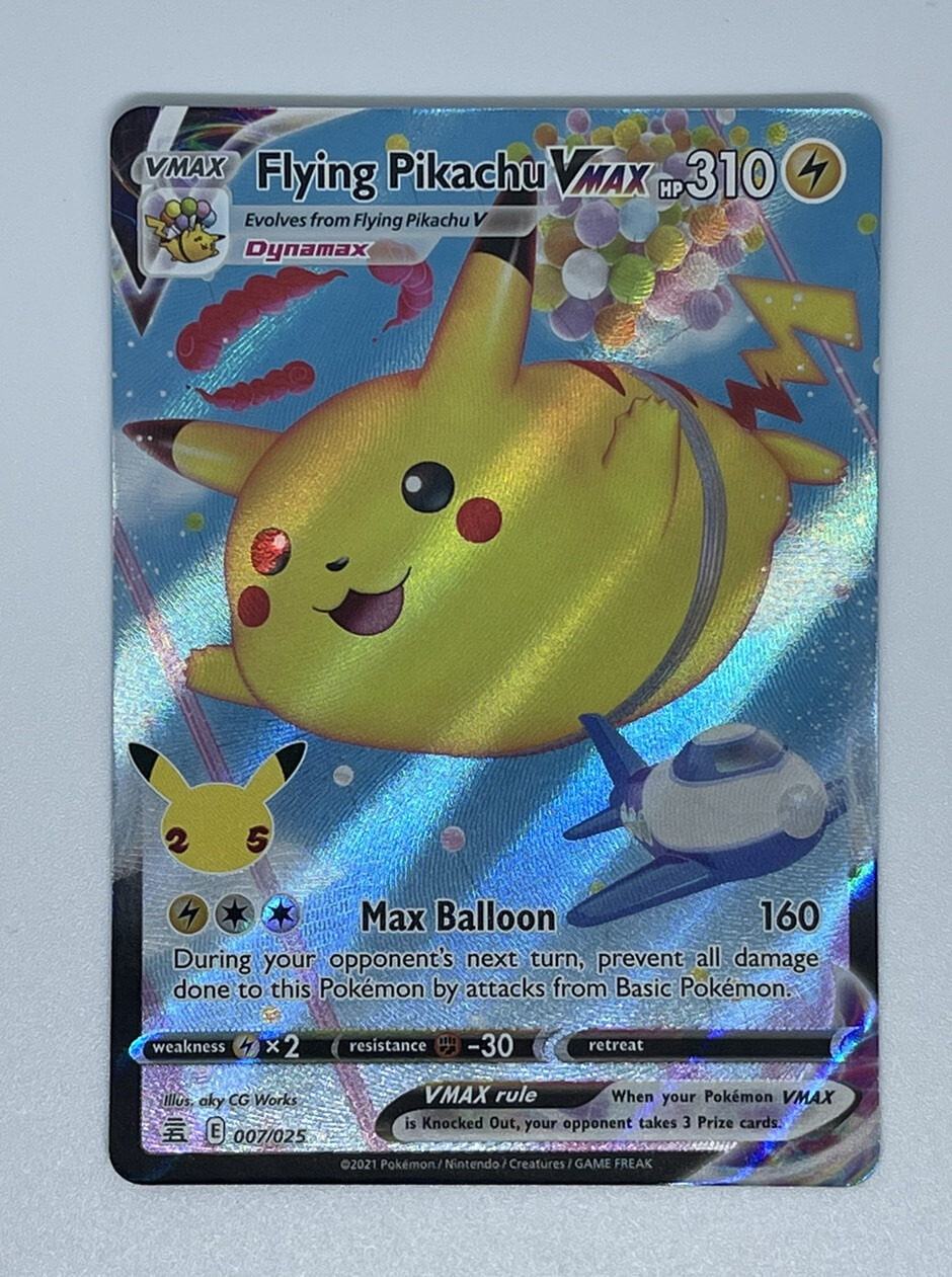 Pokemon 25th Celebrations FLYING PIKACHU VMAX FULL ART HOLO 7/25 NM/ M