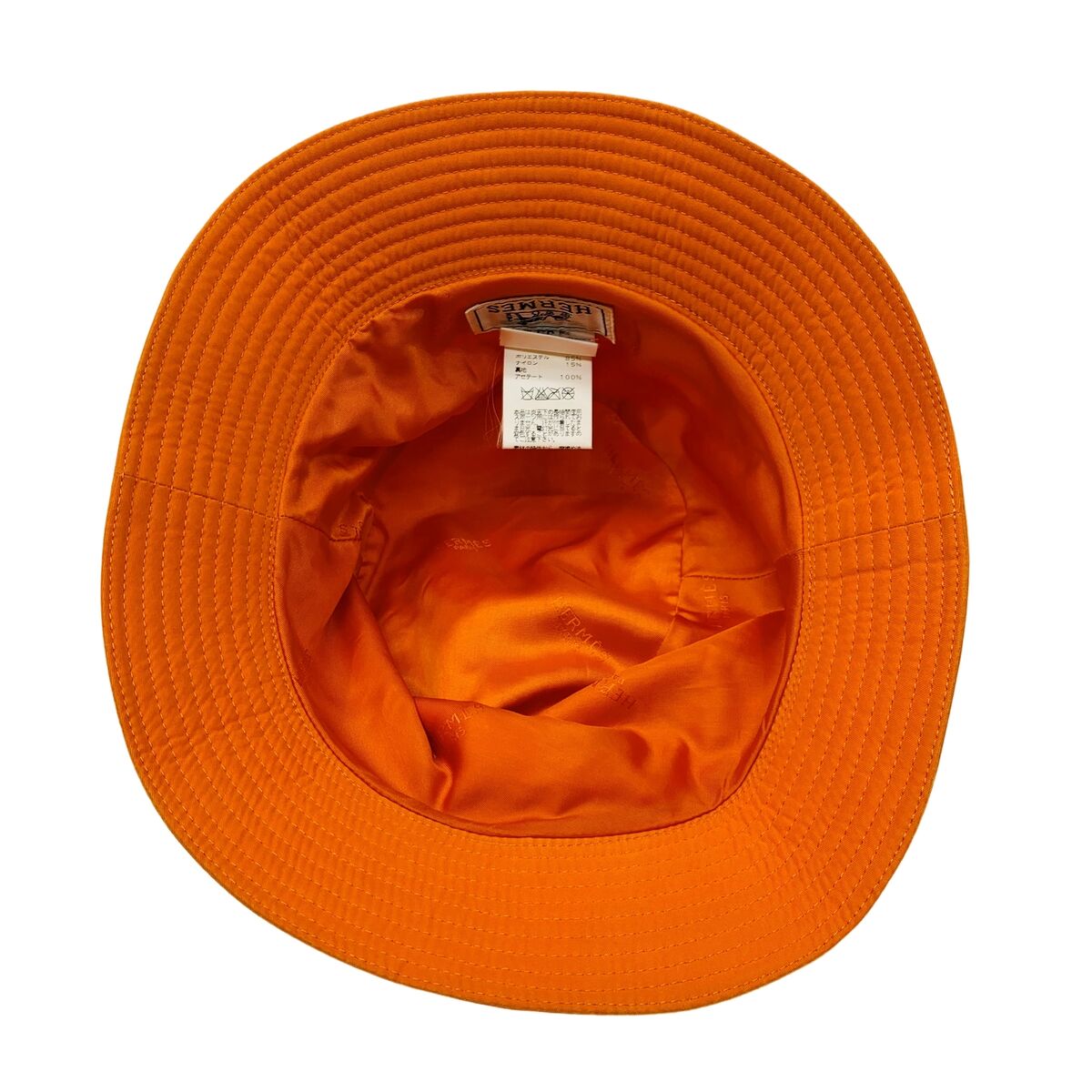 Authentic HERMES Bucket Hat Size:56 Orange Polyester Authentic HERMES Bucket Hat Size:56 Orange Polyester