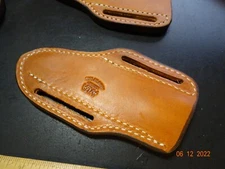 ANZA PANCAKE SHEATH HAND-MADE IN THE U.S.A. GENUINE LEATHER WITH BELT LOOP