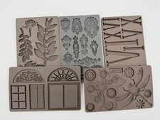 Set of 5 Prima Marketing Moulds, USED, ReDesign & Prima, 8x5" Each, Silicone